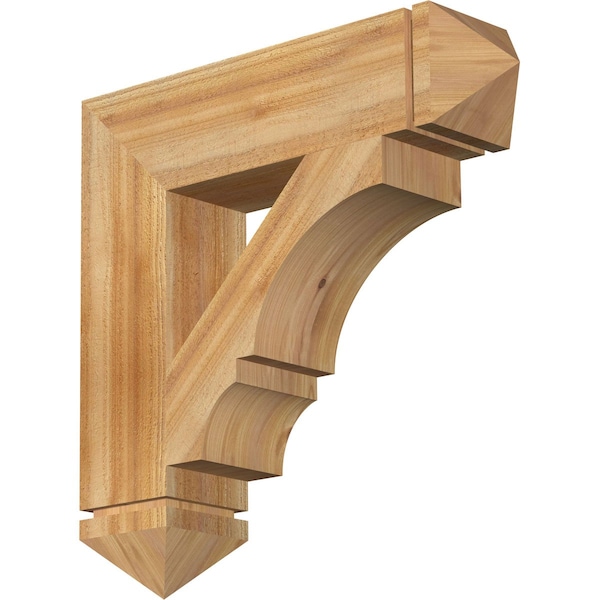 Ekena Millwork Balboa Arts & Crafts Rough Sawn Bracket, Western Red Cedar, 6"W x 26"D x 26"H BKT06X26X26BOA03RWR - main